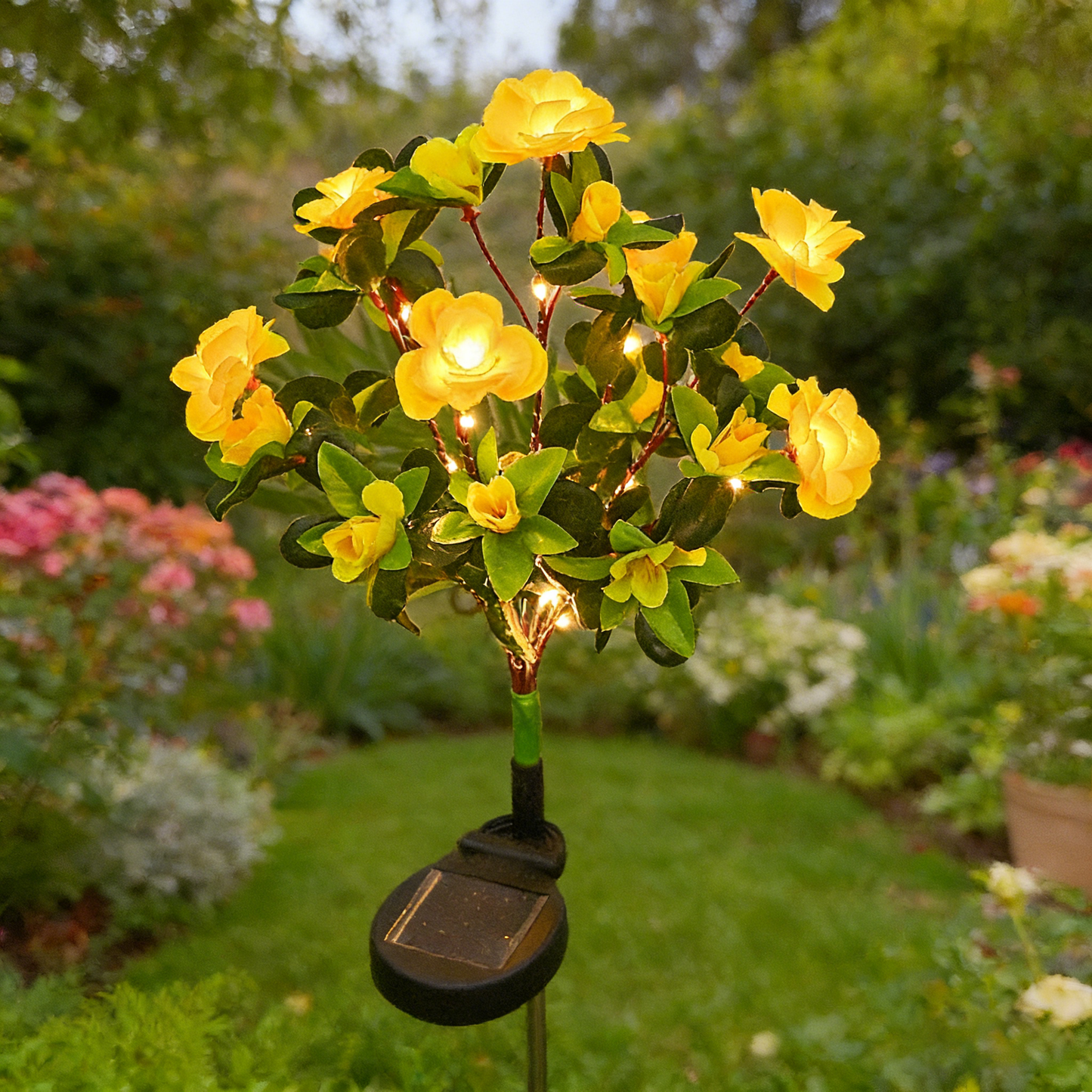 🔥Last Day 50% OFF-LED Solar Flower Lights Rhododendron Outdoor Simulated Flower Lamp