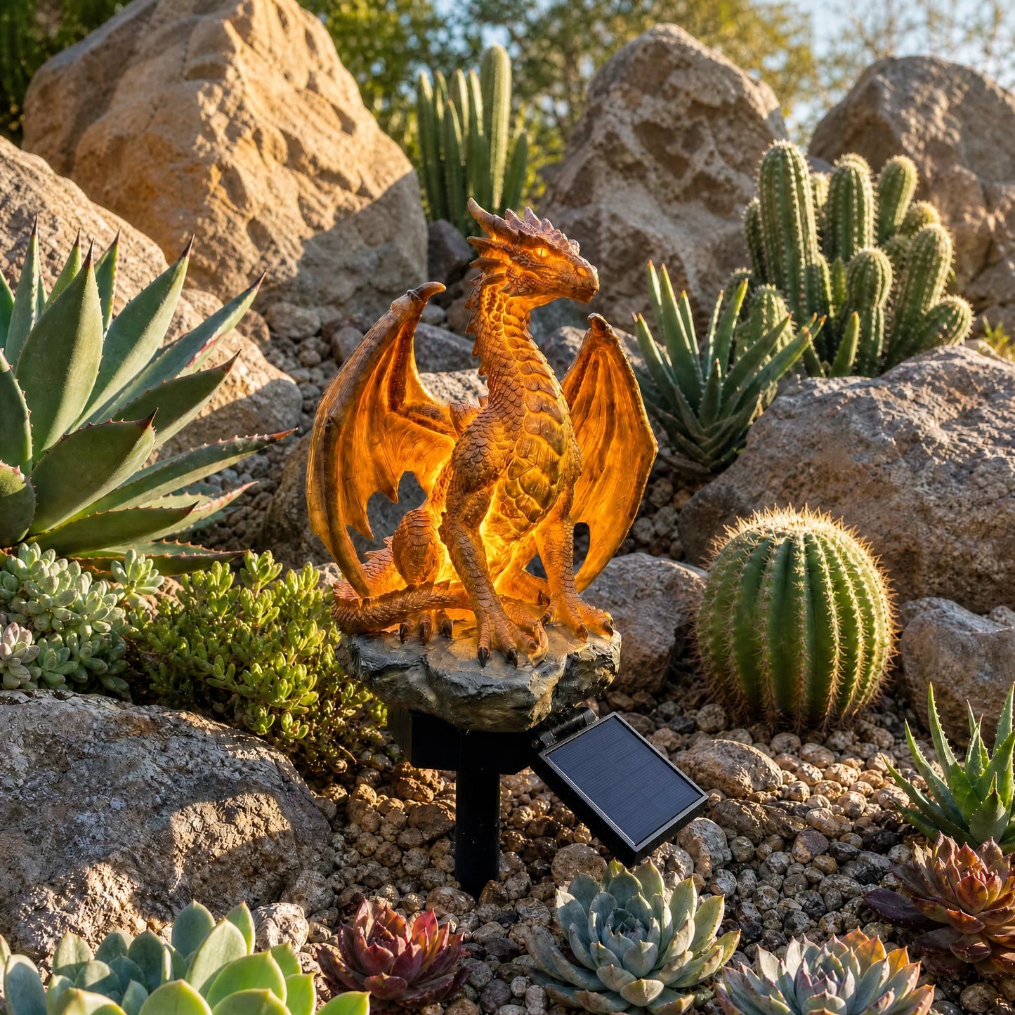 (đLast Day 49% OFF)đâ¨Solar Dragon Garden Statue Light â Golden Ember Fantasy Outdoor Decor