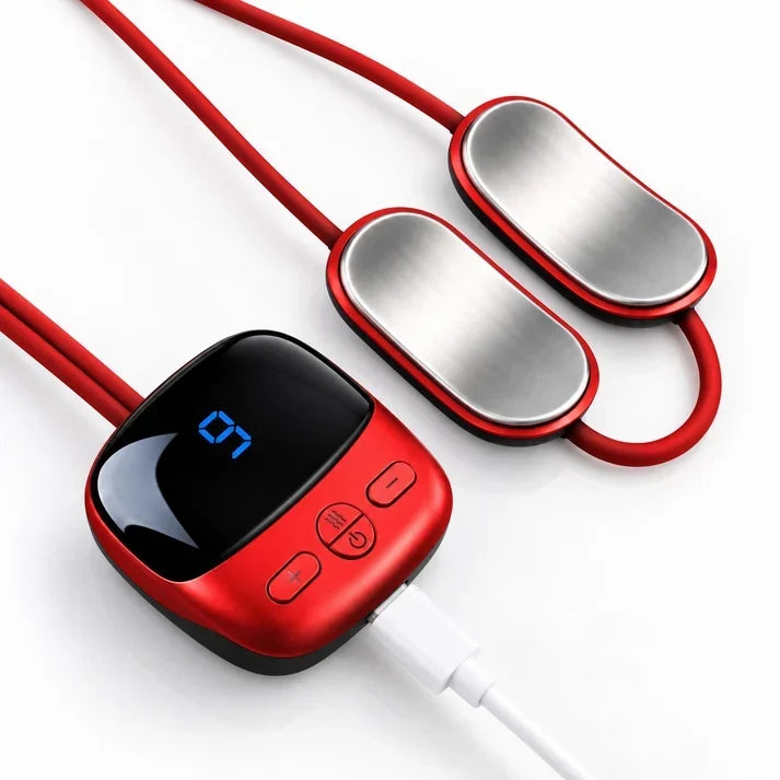 đĽMini Necklace-Style Neck Massager â 4 Modes, 9 Intensity Levels, 3 Heat Settings, Smart Dual-Pulse Pendant Designđââď¸â¨