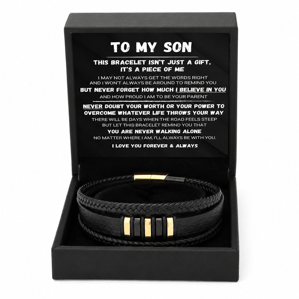 đ„LAST DAY 57% OFF - đ€To My Son â Never Walk Alone Braided Bracelet Set