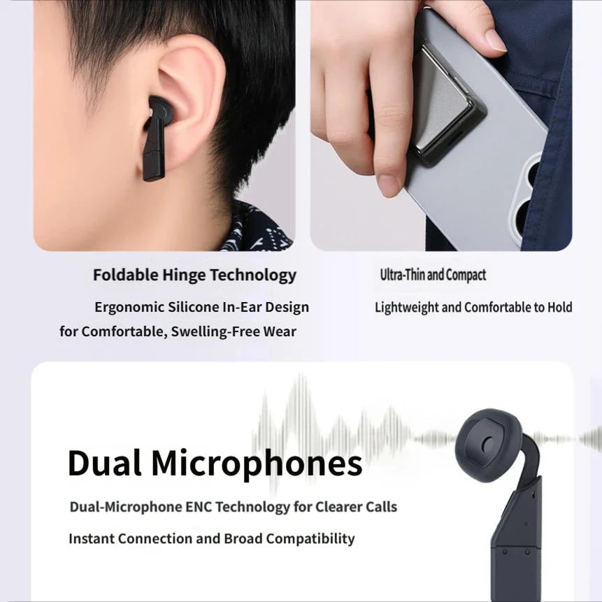 đ„Last Day 49% OFF -đ§Wireless Bluetooth Ultra-thin Foldable Earphones
