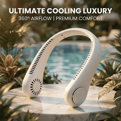 ❄️ Portable Neck Fan - 3-Sec Instant Cooling, 360° Rotating Head, 3-Speed Airflow