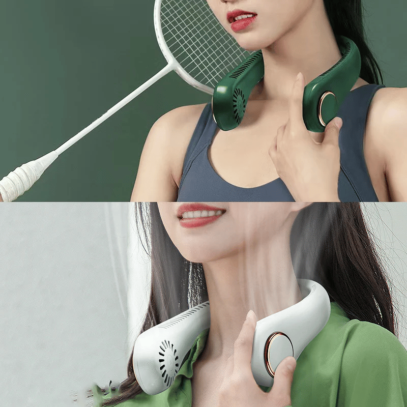 ❄️ Portable Neck Fan - 3-Sec Instant Cooling, 360° Rotating Head, 3-Speed Airflow