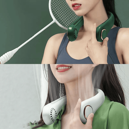 ❄️ Portable Neck Fan - 3-Sec Instant Cooling, 360° Rotating Head, 3-Speed Airflow