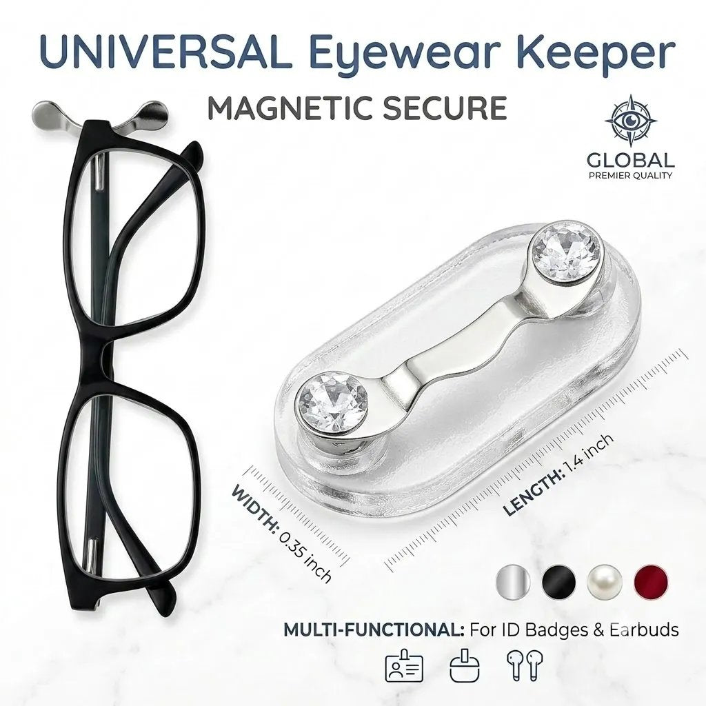 (3 Pack)Magnetic Glasses Holder - Premium Strength Magnetic Hold