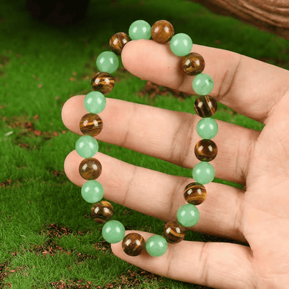 🏆 50K+ SOLD!🍀💰Money Attraction Bracelet with Green Aventurine & Tiger Eye