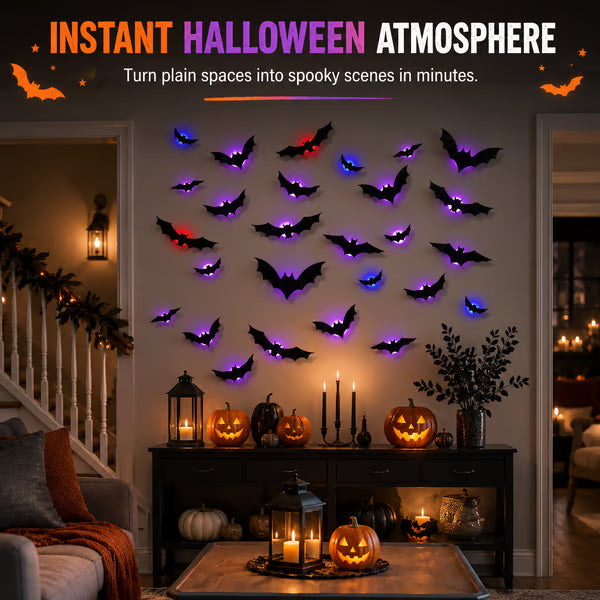 (🎁Last Day 49% OFF)🦇💡3D led bats - Turn Your Walls Into a Haunted Masterpiece👻
