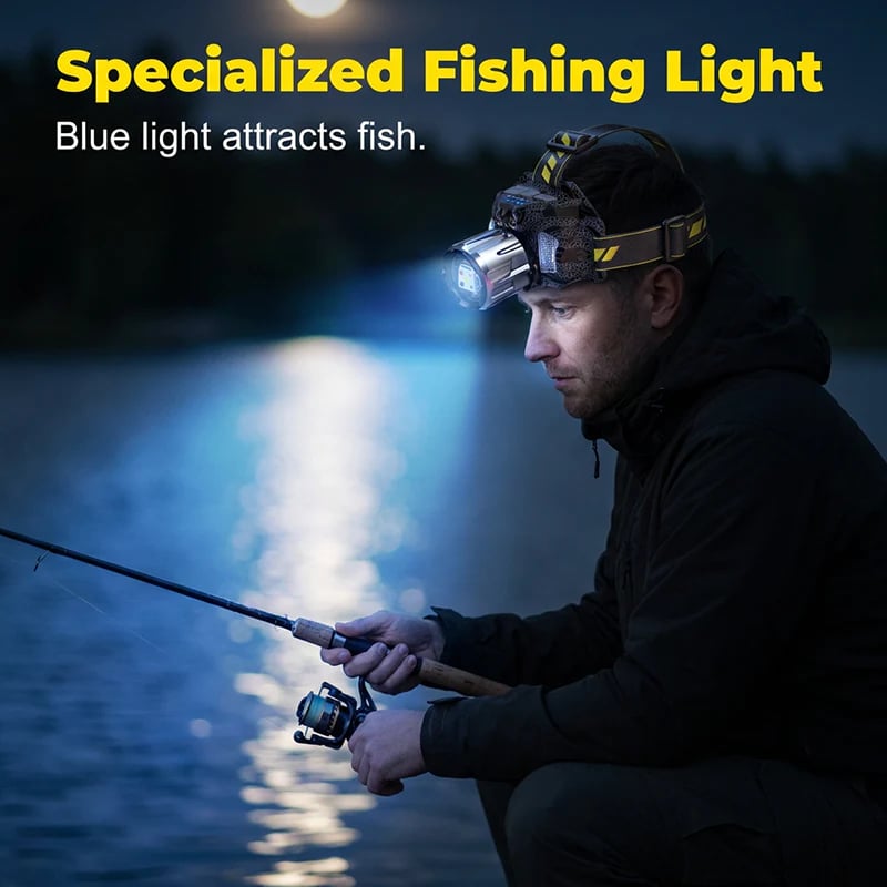 🔥LAST DAY 50% OFF - 💡5-Color Motion Sensor Rechargeable LED Headlamp | Multi-Mode Outdoor Waterproof Head Flashlight