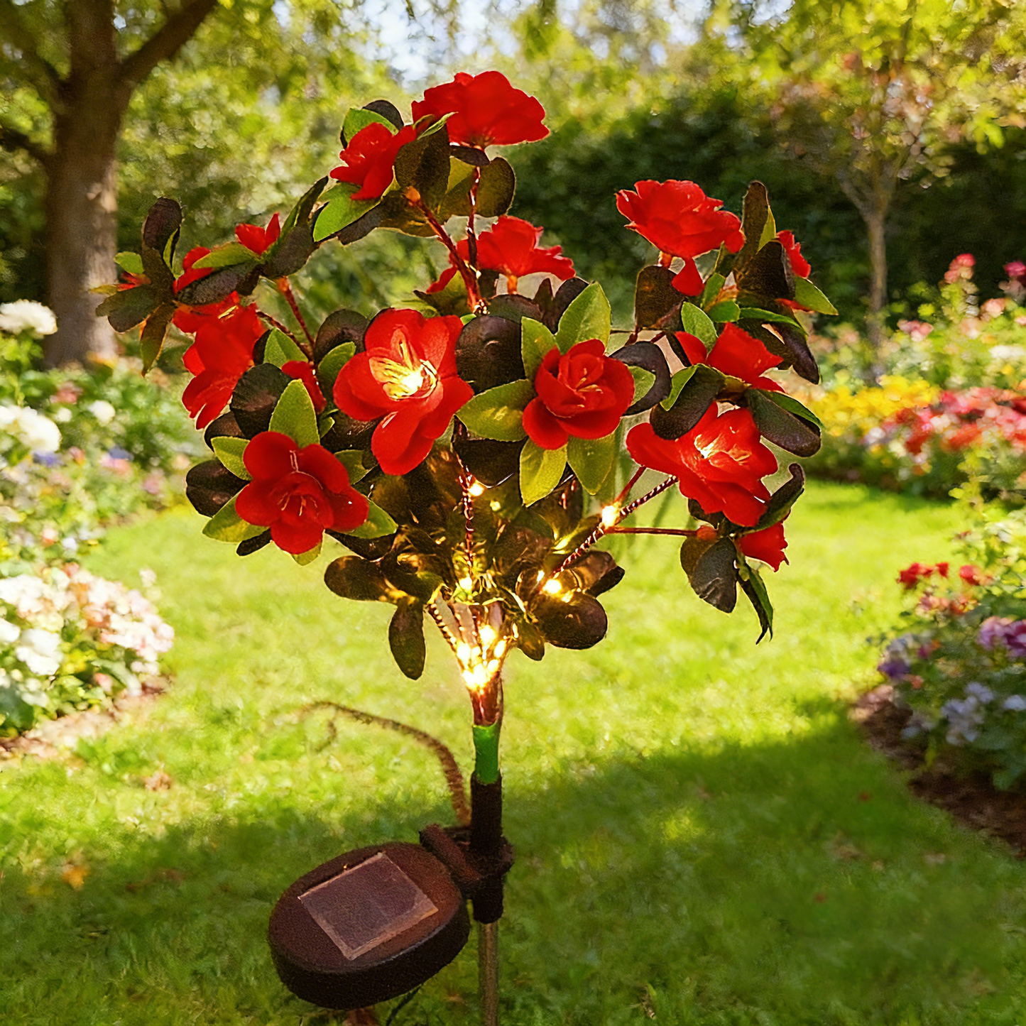 🔥Last Day 50% OFF-LED Solar Flower Lights Rhododendron Outdoor Simulated Flower Lamp