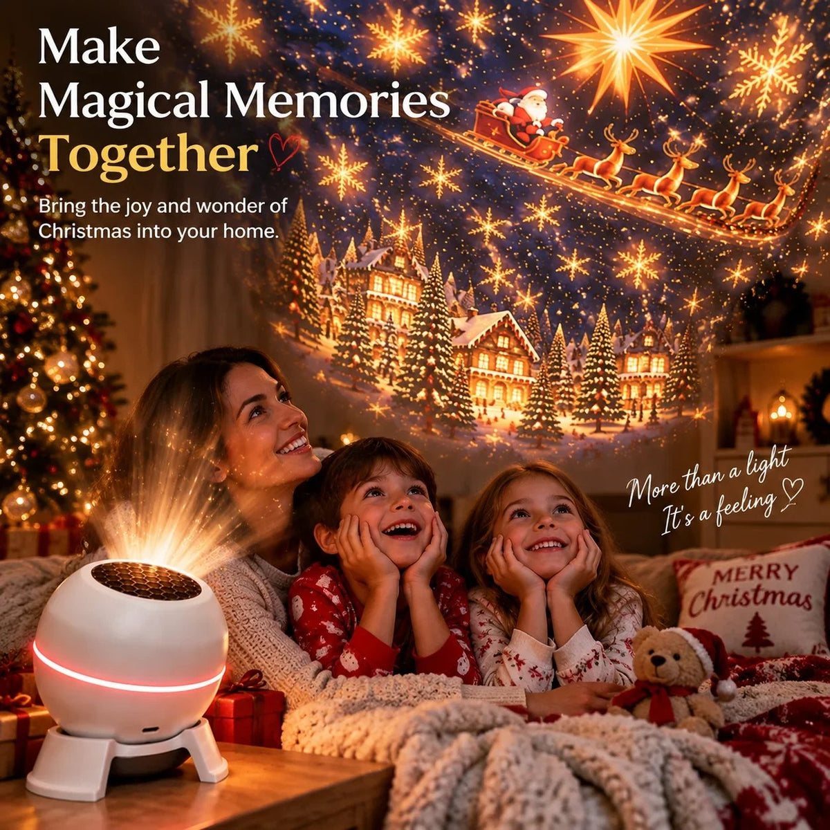 🔥LAST DAY SALE 49% OFF-🎅 Turn Any Room Into a Christmas Wonderland – Holiday Projection Night Light