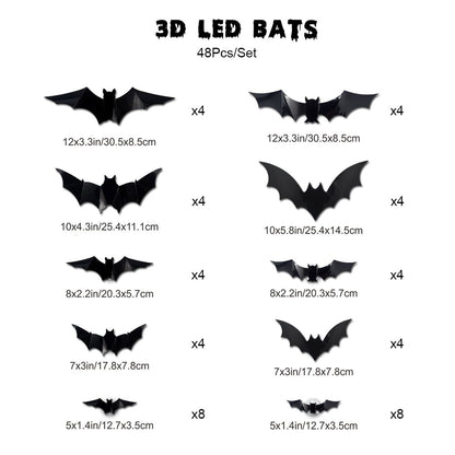 (🎁Last Day 49% OFF)🦇💡3D led bats - Turn Your Walls Into a Haunted Masterpiece👻