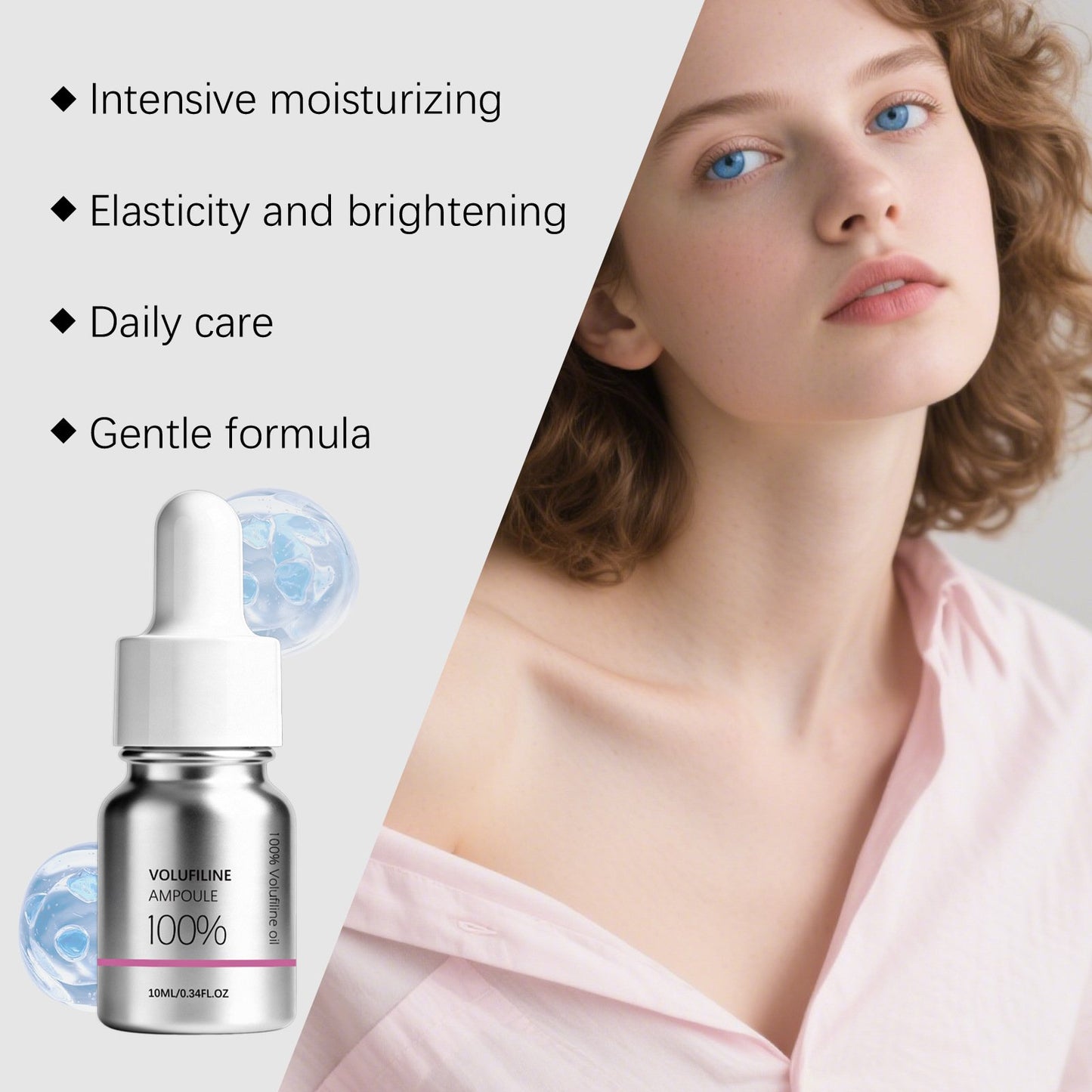 Volufiline 100% Ampoule,Pure Volufiline Serum - DIY Skin Care Booster for Face & Body – Hydrating & Age-Defying Formula for Elevated Resilience (0.33 fl oz)