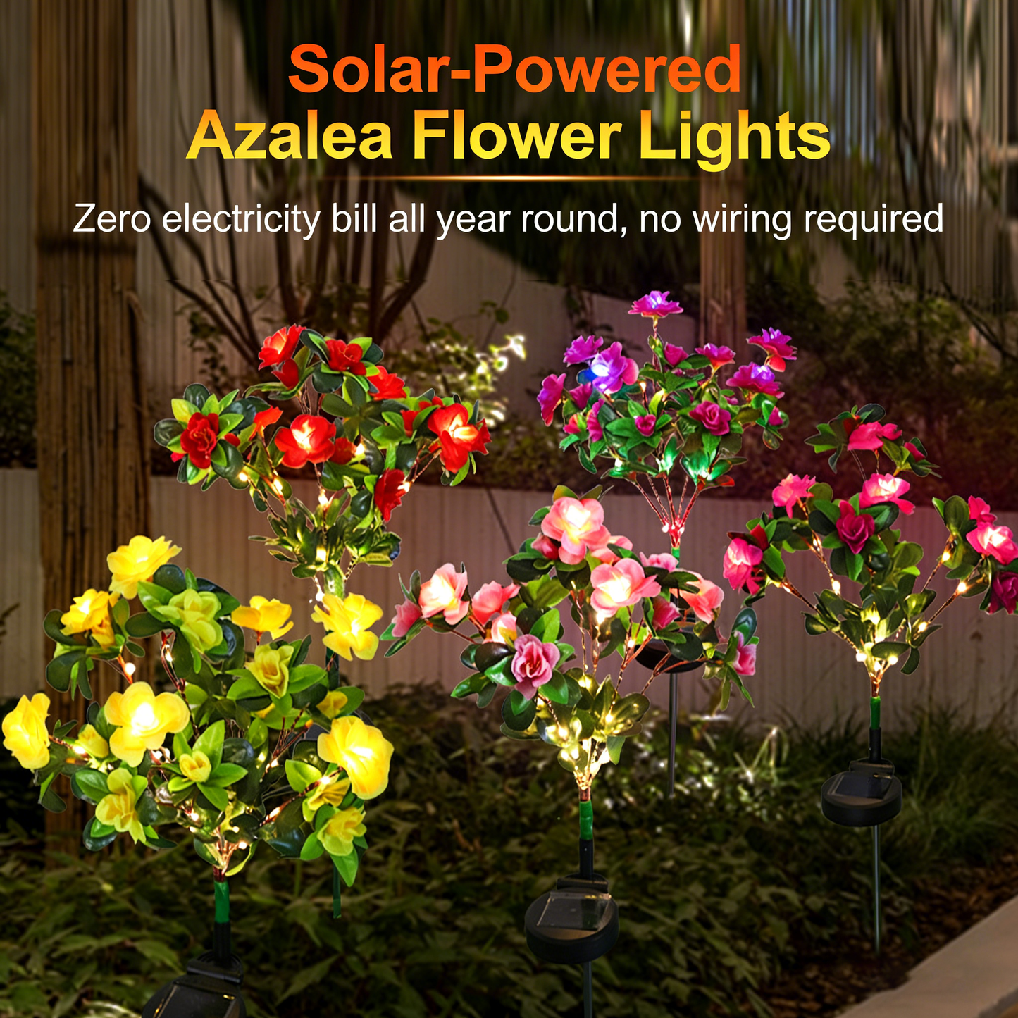 🔥Last Day 50% OFF-LED Solar Flower Lights Rhododendron Outdoor Simulated Flower Lamp
