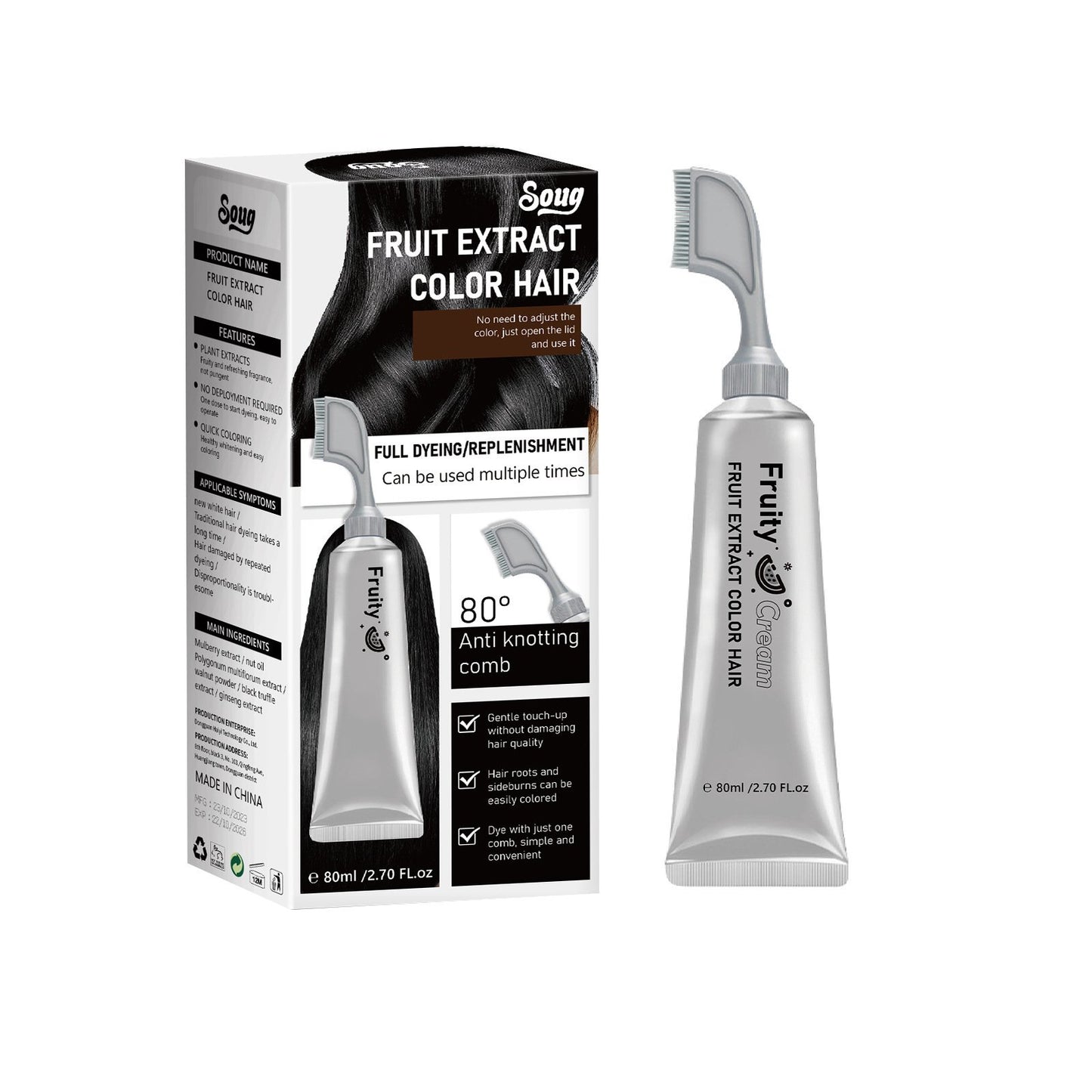 ✨ Salon-Grade Ammonia-Free Hair Color Comb | Effortless No-Mix Botanical Dye for Vibrant, Healthy Hair