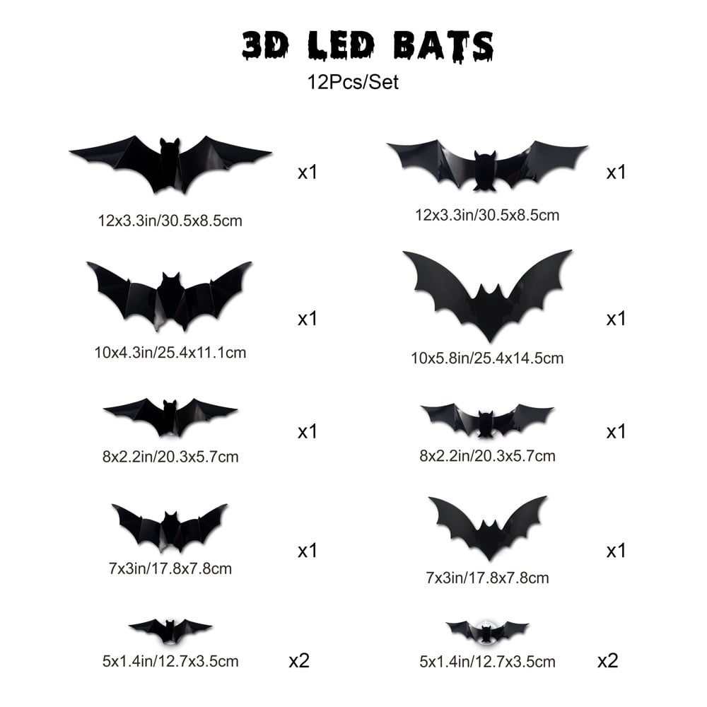 (🎁Last Day 49% OFF)🦇💡3D led bats - Turn Your Walls Into a Haunted Masterpiece👻