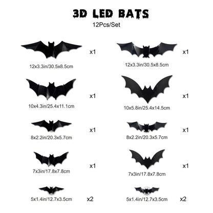 (🎁Last Day 49% OFF)🦇💡3D led bats - Turn Your Walls Into a Haunted Masterpiece👻