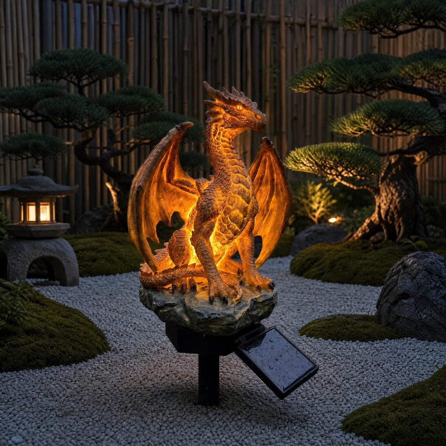 (🎁Last Day 49% OFF)🐉✨Solar Dragon Garden Statue Light – Golden Ember Fantasy Outdoor Decor