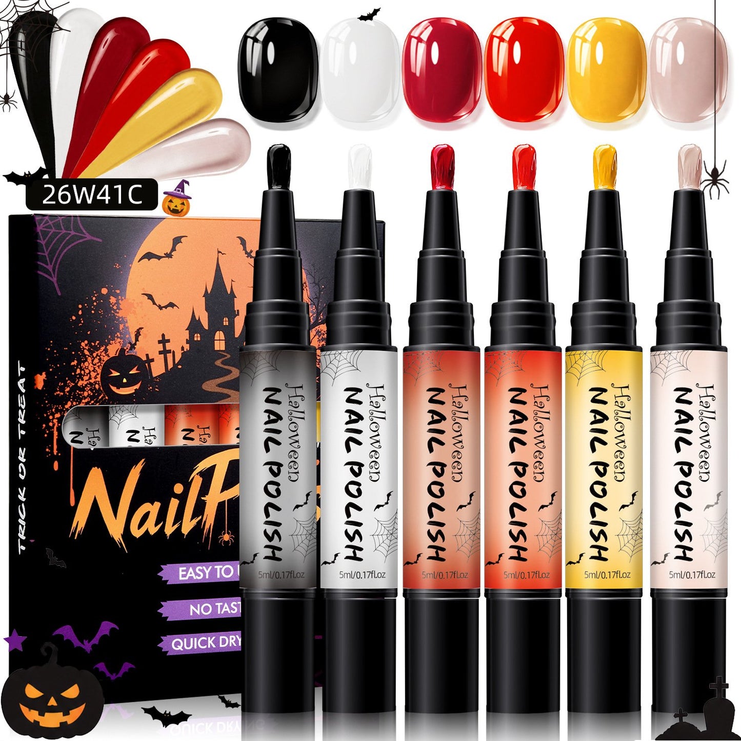 💅 6PCS One-Step Gel Nail Art Pen Set – Salon Beauty at Home
