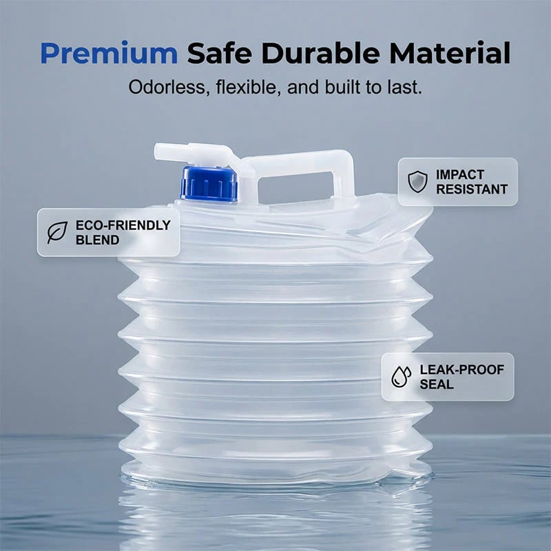 🔥LAST DAY 50% OFF - 🚿Collapsible Food-Grade Water Container with Leak-Proof Spigot | Space-Saving Portable Water Jug for Camping & Outdoor Trips ⛺