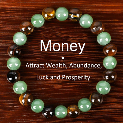 🏆 50K+ SOLD!🍀💰Money Attraction Bracelet with Green Aventurine & Tiger Eye