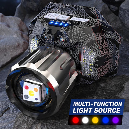 🔥LAST DAY 50% OFF - 💡5-Color Motion Sensor Rechargeable LED Headlamp | Multi-Mode Outdoor Waterproof Head Flashlight