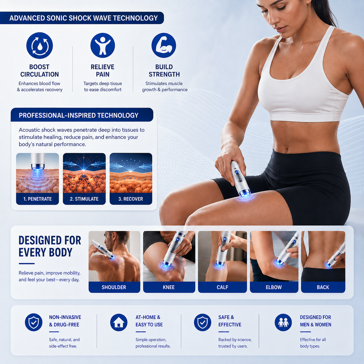 🔥Ultrasonic Shock Wave Therapy Massager——Enhances bust and lifts buttocks. Fuel Muscle Growth.Boost Circulation. Relieve Pain.