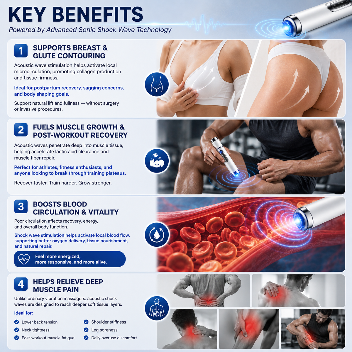 🔥Ultrasonic Shock Wave Therapy Massager——Enhances bust and lifts buttocks. Fuel Muscle Growth.Boost Circulation. Relieve Pain.