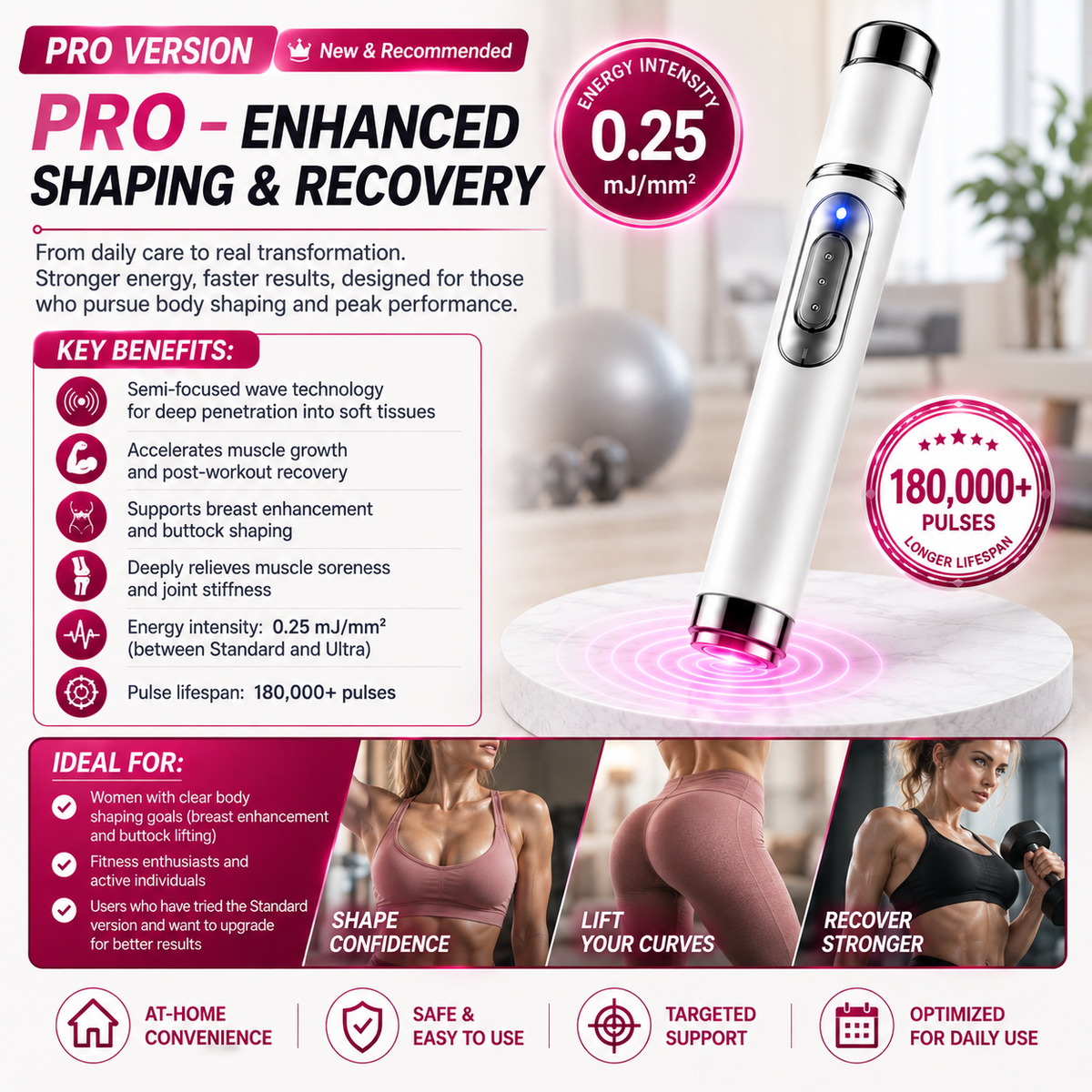 🔥Ultrasonic Shock Wave Therapy Massager——Enhances bust and lifts buttocks. Fuel Muscle Growth.Boost Circulation. Relieve Pain.