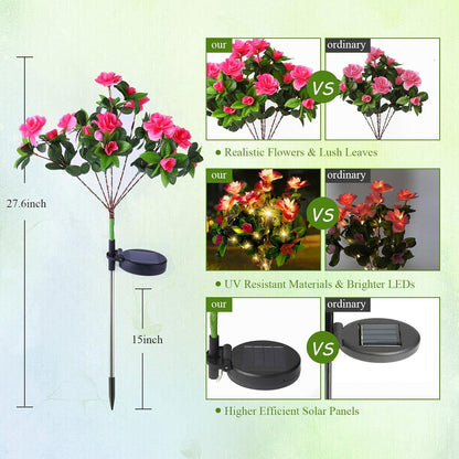 🔥Last Day 50% OFF-LED Solar Flower Lights Rhododendron Outdoor Simulated Flower Lamp