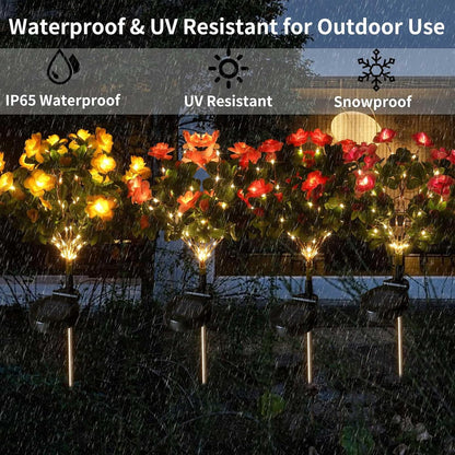 🔥Last Day 50% OFF-LED Solar Flower Lights Rhododendron Outdoor Simulated Flower Lamp