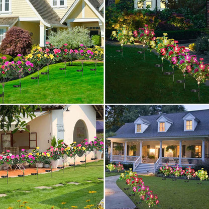 🔥Last Day 50% OFF-LED Solar Flower Lights Rhododendron Outdoor Simulated Flower Lamp