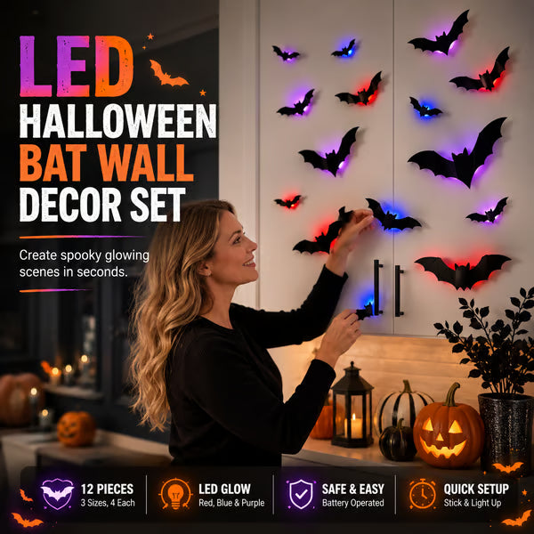 (🎁Last Day 49% OFF)🦇💡3D led bats - Turn Your Walls Into a Haunted Masterpiece👻