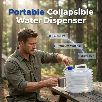 🔥LAST DAY 50% OFF - 🚿Collapsible Food-Grade Water Container with Leak-Proof Spigot | Space-Saving Portable Water Jug for Camping & Outdoor Trips ⛺