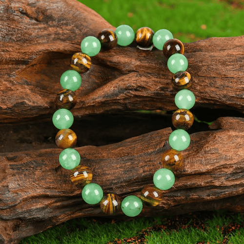 🏆 50K+ SOLD!🍀💰Money Attraction Bracelet with Green Aventurine & Tiger Eye