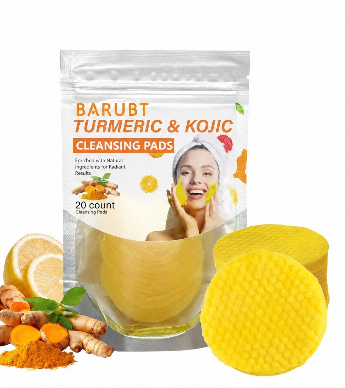 ✨Turmeric Cleansing Exfoliating Pads Facial Cleansing Skincare🫚🌿