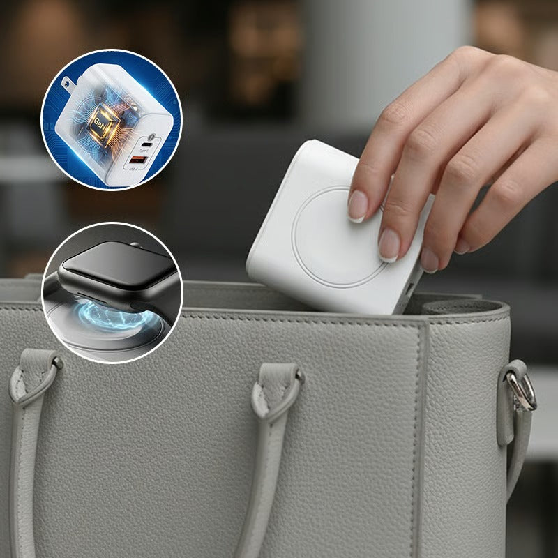 3-in-1 GaN Magnetic Wireless Charger