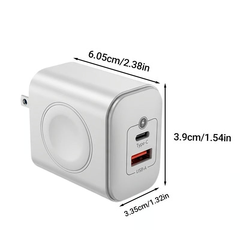 3-in-1 GaN Magnetic Wireless Charger